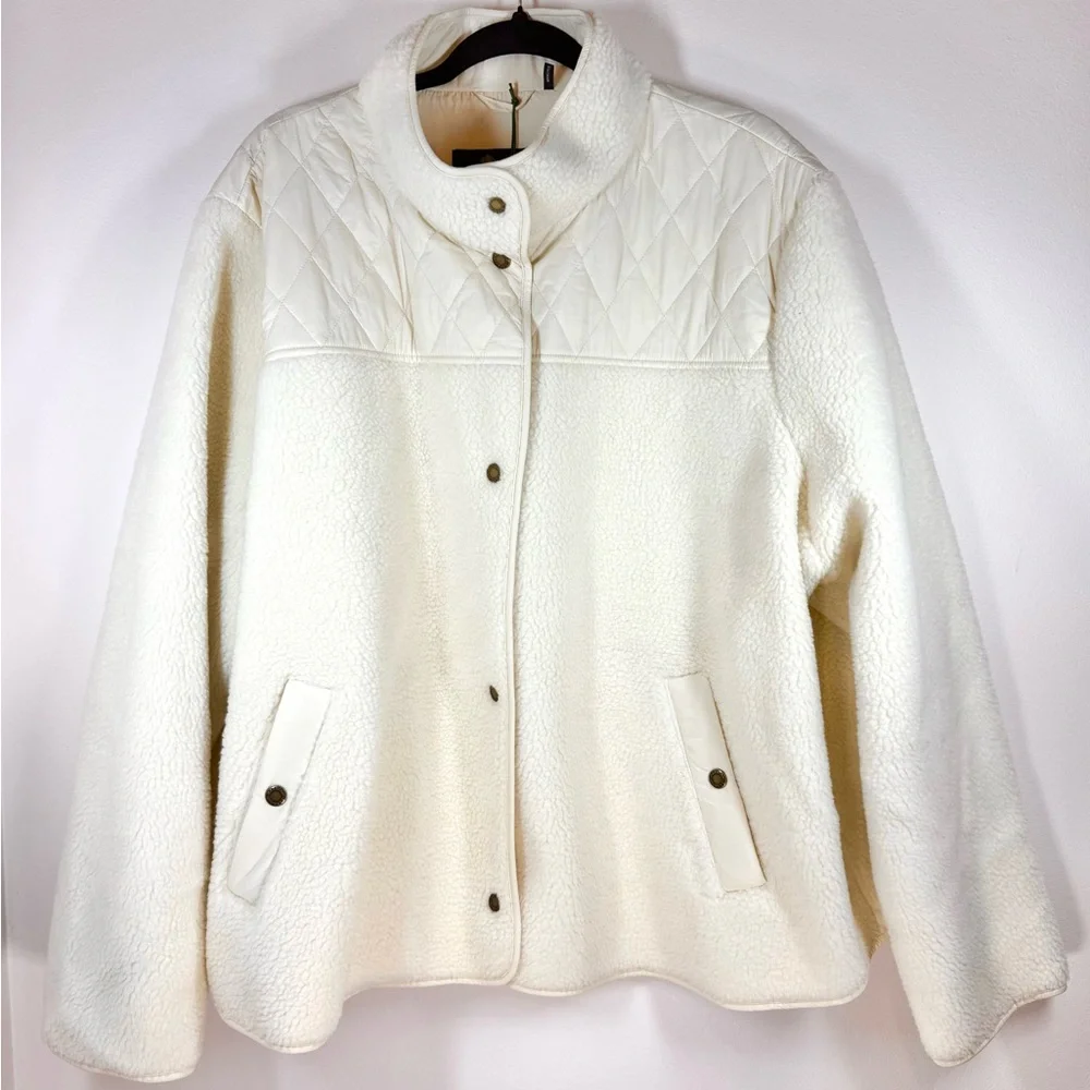 NWT Barbour Women's Plus Size White Quilted Jacket‎ Size 3X